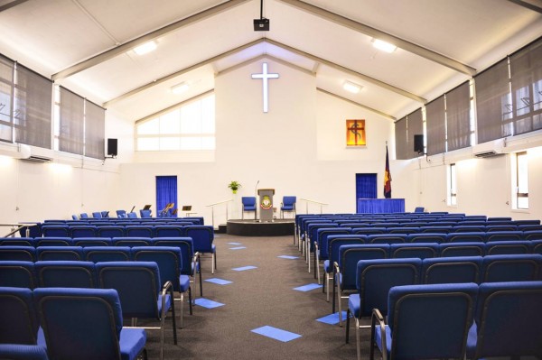 Alloyfold Church chair beam NewLynn Salvation Army AKL 2019 2978